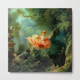 Jean-Honoré Fragonard "The Swing (L'Escarpolette)(The Happy Accidents of the Swing") Metal Print | Painting, Swing, French, France, Escarpolette, Fragonard, Theswing, Rococo 