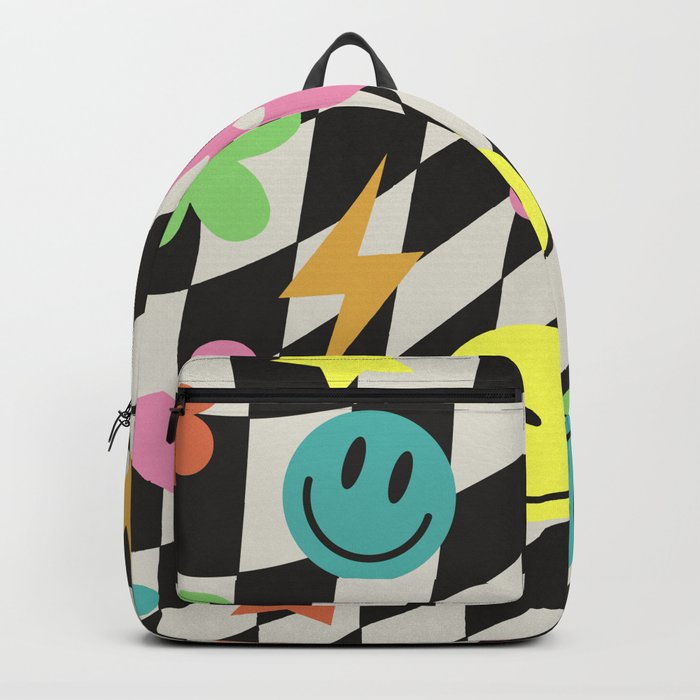 Neon Retro Grid Backpack