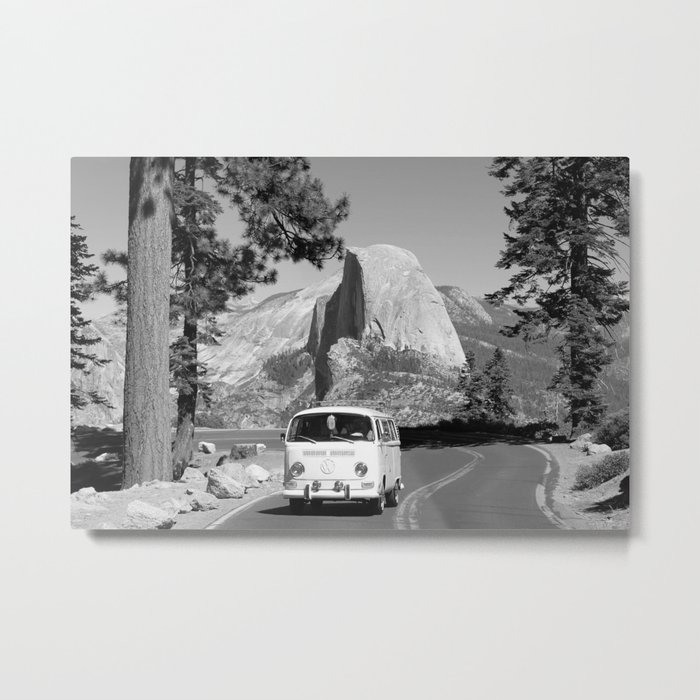 Yosemite Vanlife (Black & White) Series Metal Print