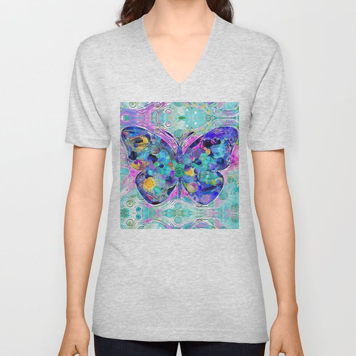 Bright Colorful Butterflies - Wild Butterfly Art V Neck T Shirt