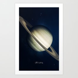 Saturn with stars Art Print