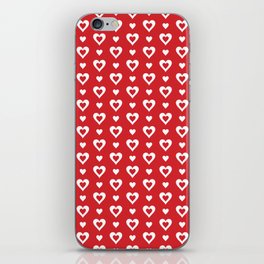 Red and White Valentine Hearts Pattern | Heart Patterns | Love Hearts | Valentines | iPhone Skin