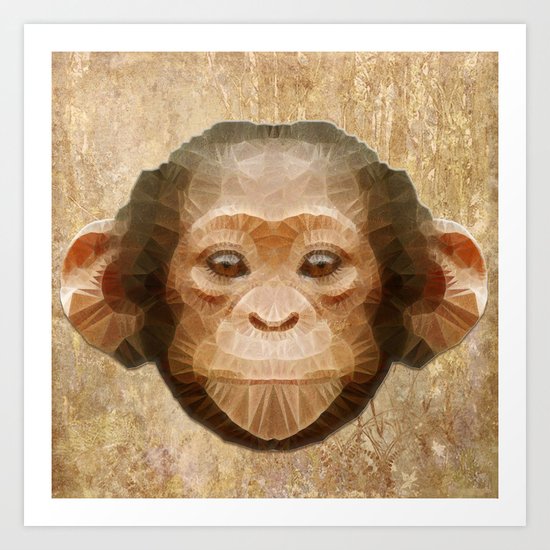 abstract baby chimpanzee Art Print