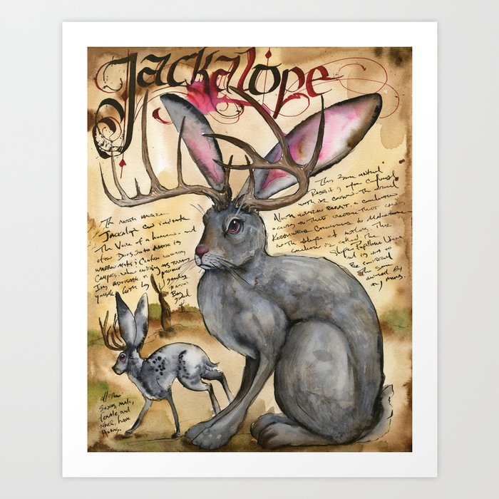 Jackalope Art Print by BambiKhan | Society6