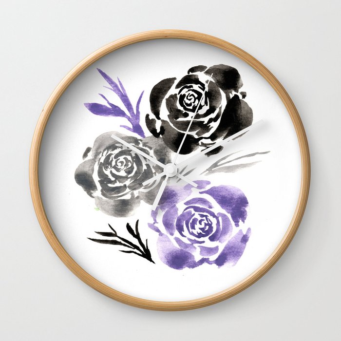 Space Roses Wall Clock
