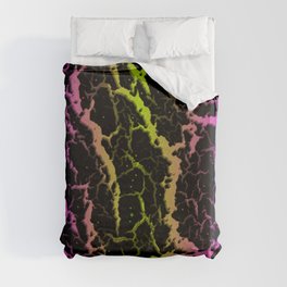 Cracked Space Lava - Pink/Lime Duvet Cover