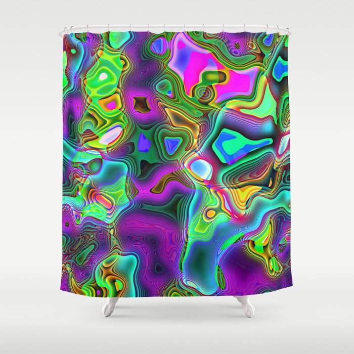 Neon Shapes Shower Curtain