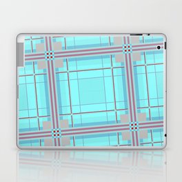 Large Colorful Aqua Pastel Tartan Plaid Laptop Skin