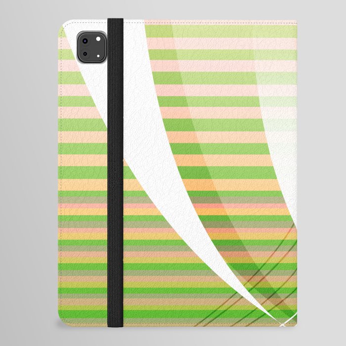 decoracion plantacion tropical curvas verde rosado sutil discreto iPad Folio Case