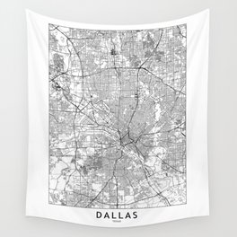 Dallas White Map Wall Tapestry