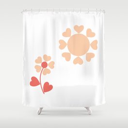 Love (peach and coral) Shower Curtain