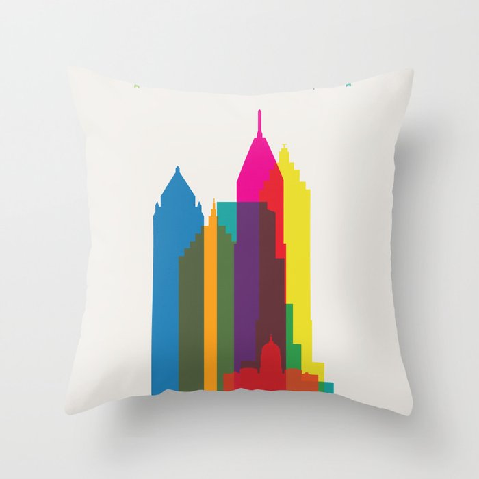 Shapes of Atlanta. Accurate to scale Throw Pillow
