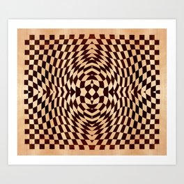 Marquetry style Art Print | Graphicdesign, Digital, Artistic, Symmetry, Illusion, Optical, Marquetry, Geometric, Opart, Wood 