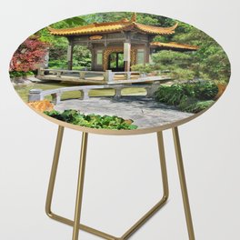 China Photography - Beautiful Chinese Garden With A Small Shrine Side Table
