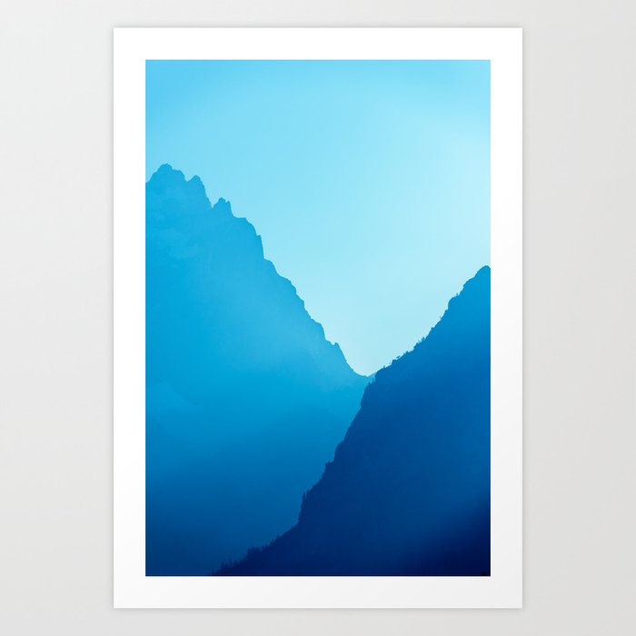 Grand Teton Mountains Jackson, Wyoming Blue Art Print