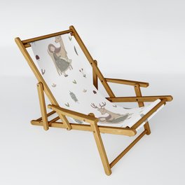 Deer and Girl off white Sling Chair
