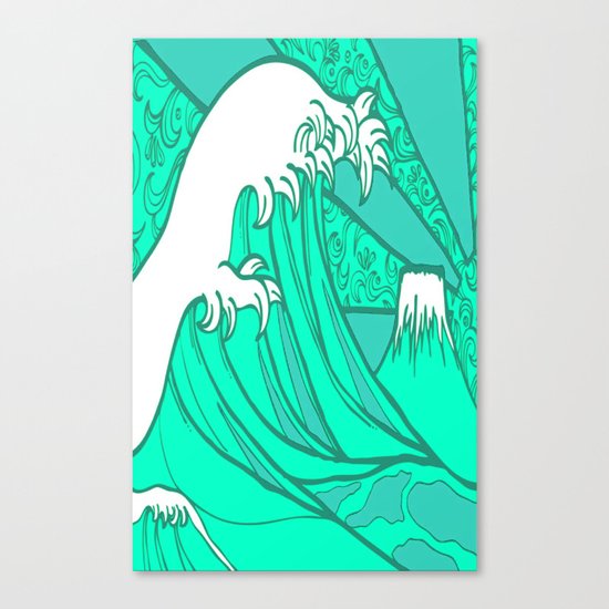FRESH WAVE AND MOUNTAIN Canvas Print