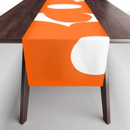 Orange Retro Flowers White Background #decor #society6 #buyart Table Runner