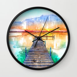 Wisconsin USA Lake Jetty - Jetties Around The World Wall Clock