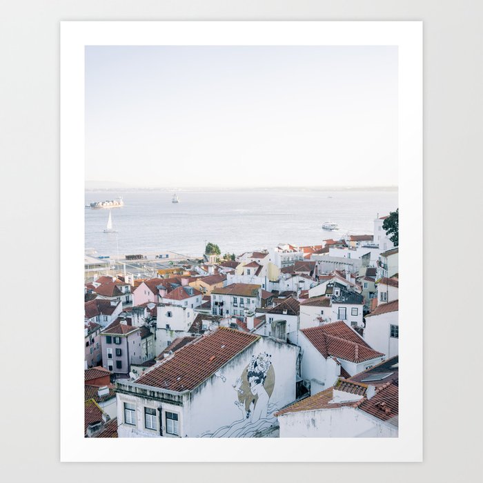 Lisbon vista ᝢ white city view fine art travel photo Portugal Europe photography print Art Print