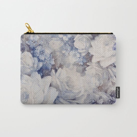 blue vintage floral Carry-All Pouch