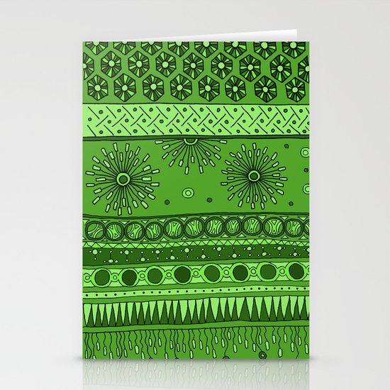 Yzor pattern 007 green Stationery Cards