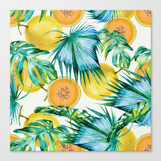 Leaf and melon pattern Canvas Print