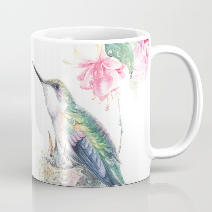 Guardian - watercolor hummingbird with nest Coffee Mug