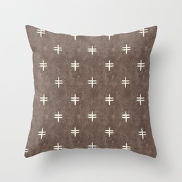 double cross on taupe Throw Pillow