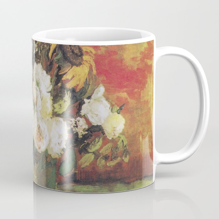 Bowl With Sunflowers Roses And Other Flowers Coffee Mug