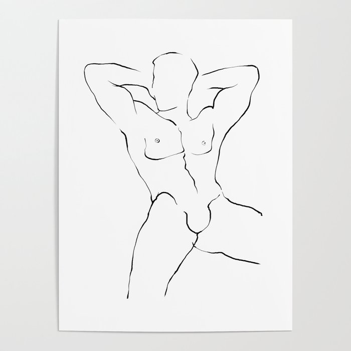 Abstract male line-a Poster
