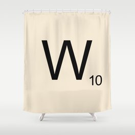 Scrabble Lettre W Letter Shower Curtain