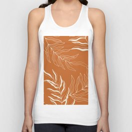 Terracotta Leaves Pattern Unisex Tank Top