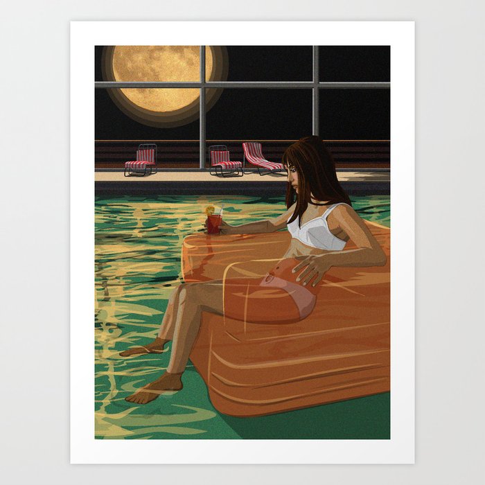 Pool Party For One Art Print