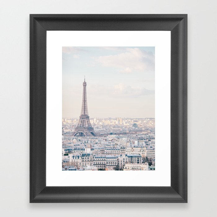 Paris Skyline, Eiffel Tower View, Travel Photography Framed Art Print
