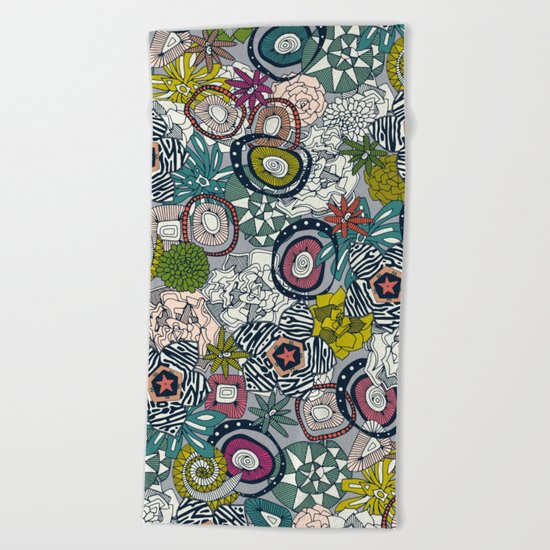 succulents multi light Beach Towel