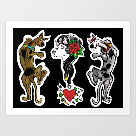 Scooby Doo Vs Scooby Dum Art Print