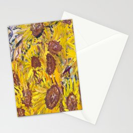 Sunflowers and A Gold Time Stationery Card