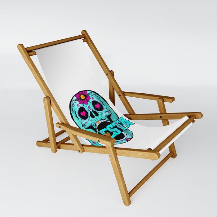 Sugar Skull Fiesta Sling Chair By Kennethshinabery