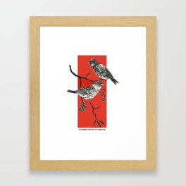 Two Birds Chilling On A Branch Framed Art Print