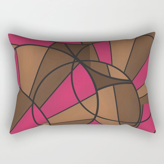 Brown pink pattern abstract . Rectangular Pillow