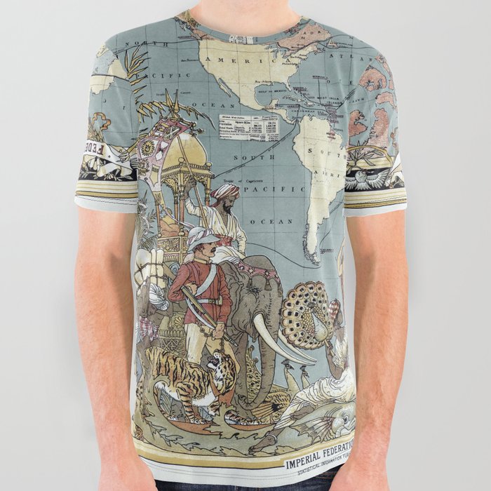 World map-British Empire-1886 vintage pictorial map All Over Graphic Tee