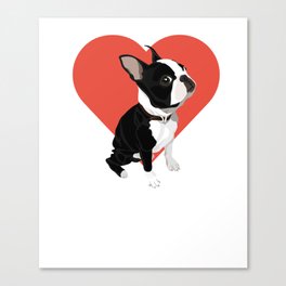 Valentine Shirt For Boston Terrier Lover Canvas Print