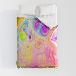 Rainbow Cells Comforter | Bright, Psychedelia, Galaxy, Psychedelica, Colourful, Abstract, Acrylic, Painting, Cool, Trippy 