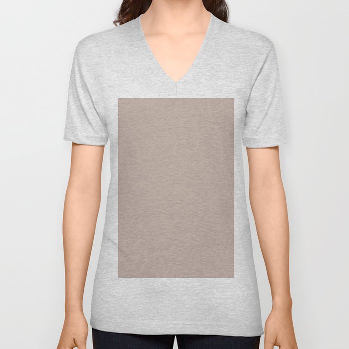 Tan-Gray-Mauve V Neck T Shirt