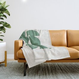 Green Retro Scandinavian - Mid Century Modern Throw Blanket