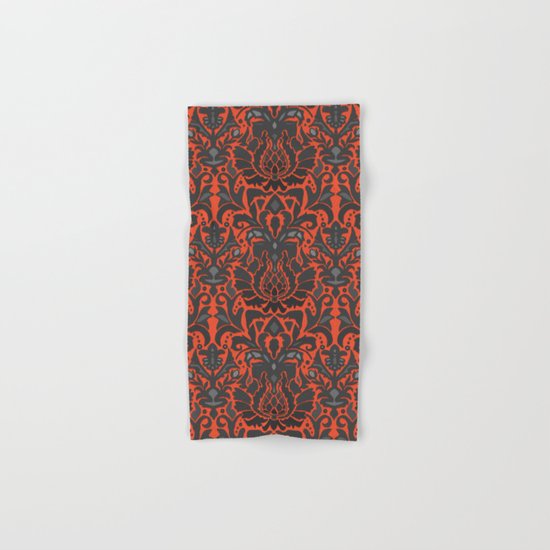 Aya damask orange Hand & Bath Towel