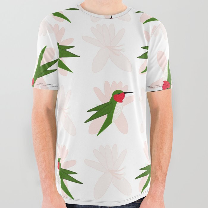 Small Hummingbird Shimmer Cheeks All Over Graphic Tee