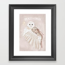 Folk owl Christmas Card Framed Art Print