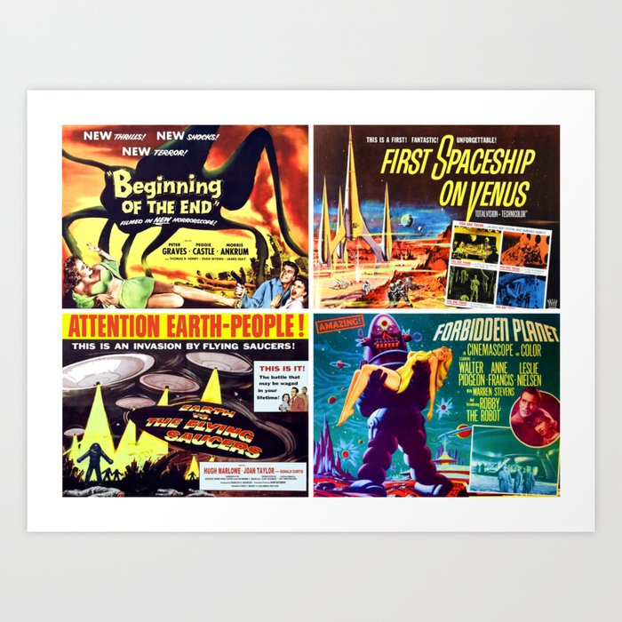 50s Sci-Fi Movie Poster Collection #3 Art Print